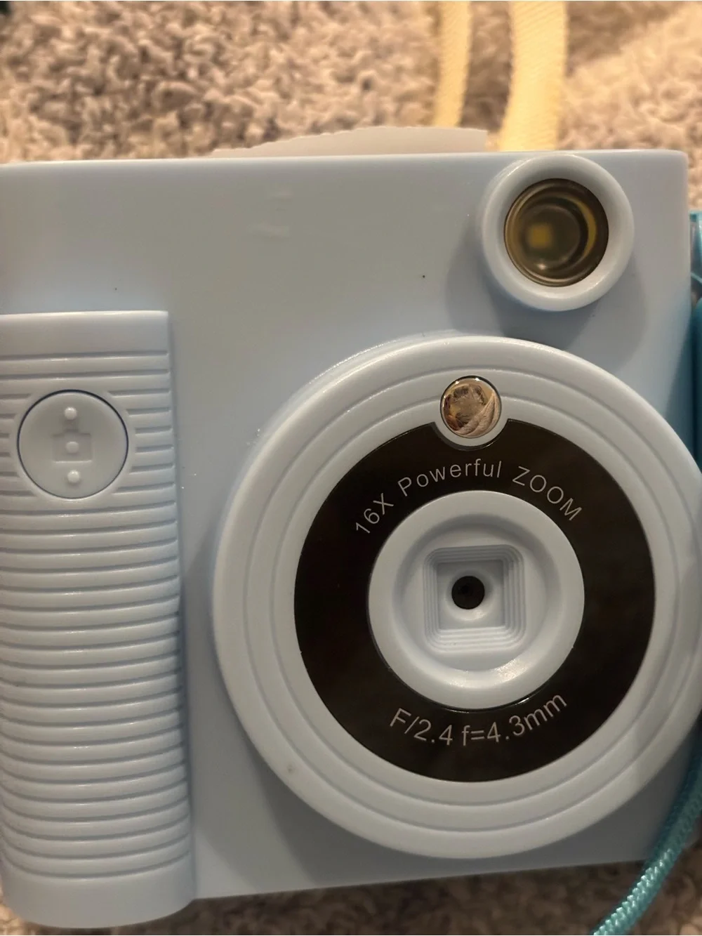 Light Blue Instant Print Toy Camera with Carry Case and Strap